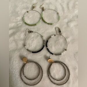 Lot of 3 Beaded Dangle Earrings